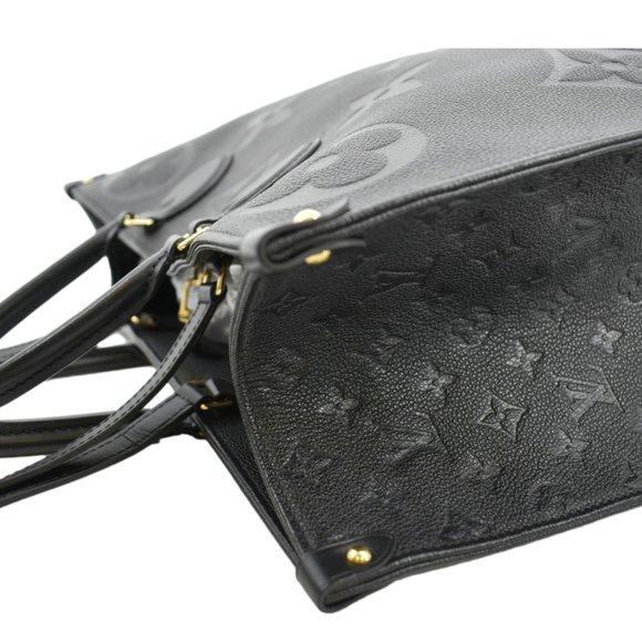 LOUIS VUITTON  Onthego GM Monogram Empreinte Leather Tote Bag Black - Picture 7 of 12